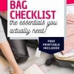 Hospital bag checklist with free printable included.
