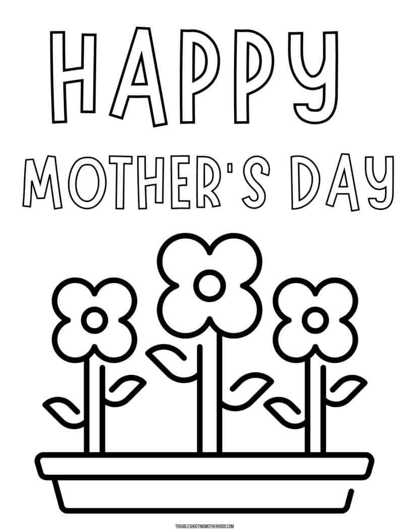 Happy Mothers Day Coloring Pages | Free Printable - Troubleshooting ...