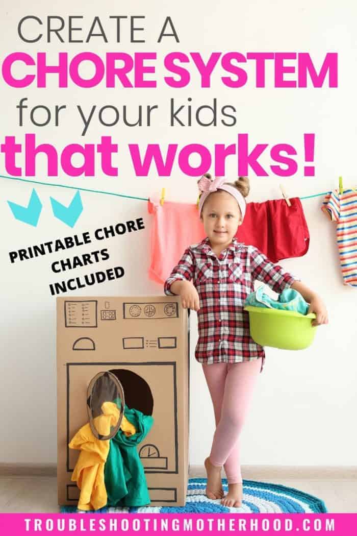 Create a chore system for your kids that works pin image.