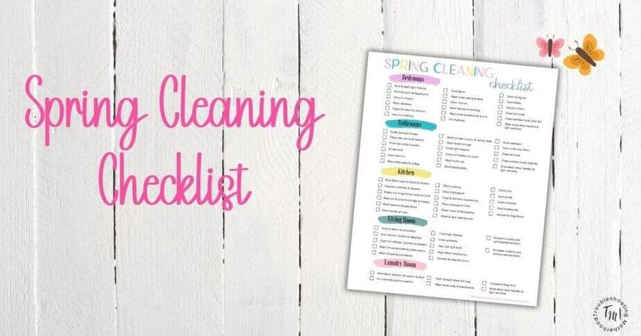 Spring Cleaning Checklist image of checklist. 