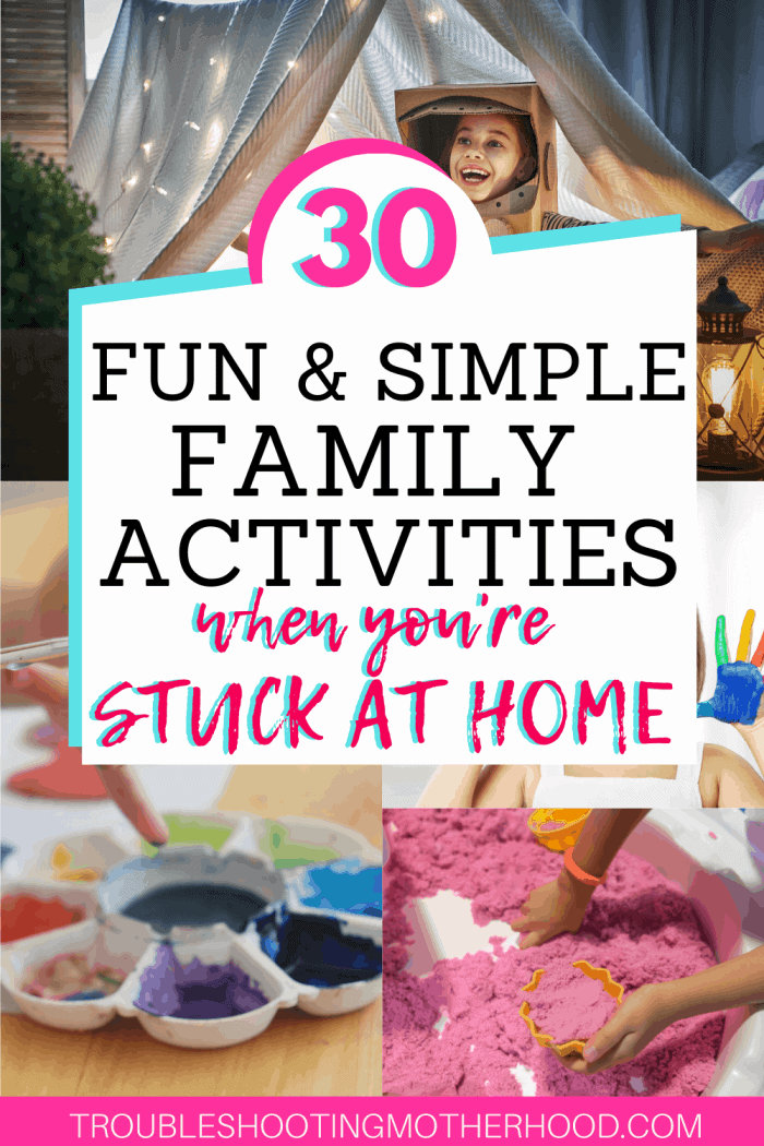 Fun and simple family activities that can be done with kids and toddlers. 