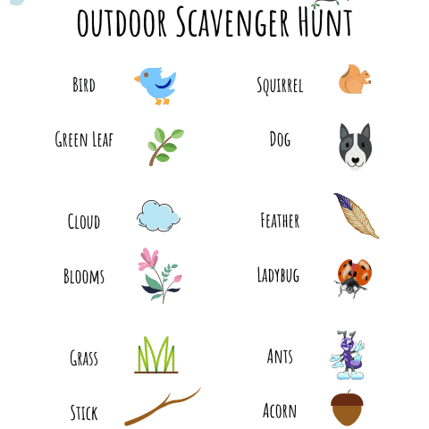 outdoor scavenger hunt for kids