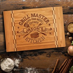Father's Day Custom Cutting Board. Father's Day gift for grill master.