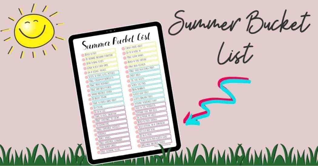 Summer Bucket list for kids graphic