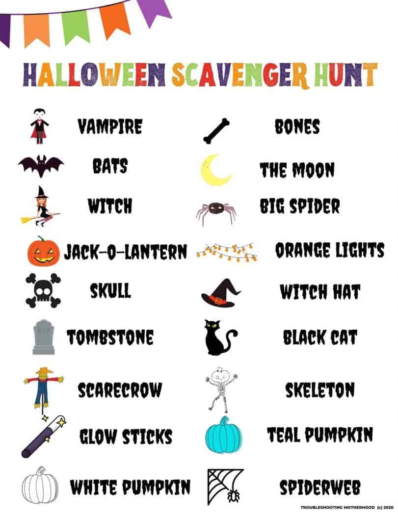 Halloween Scavenger Hunt for Kids