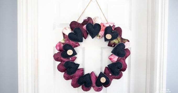 Image for Fabric Heart Wreath for Valentine's Day