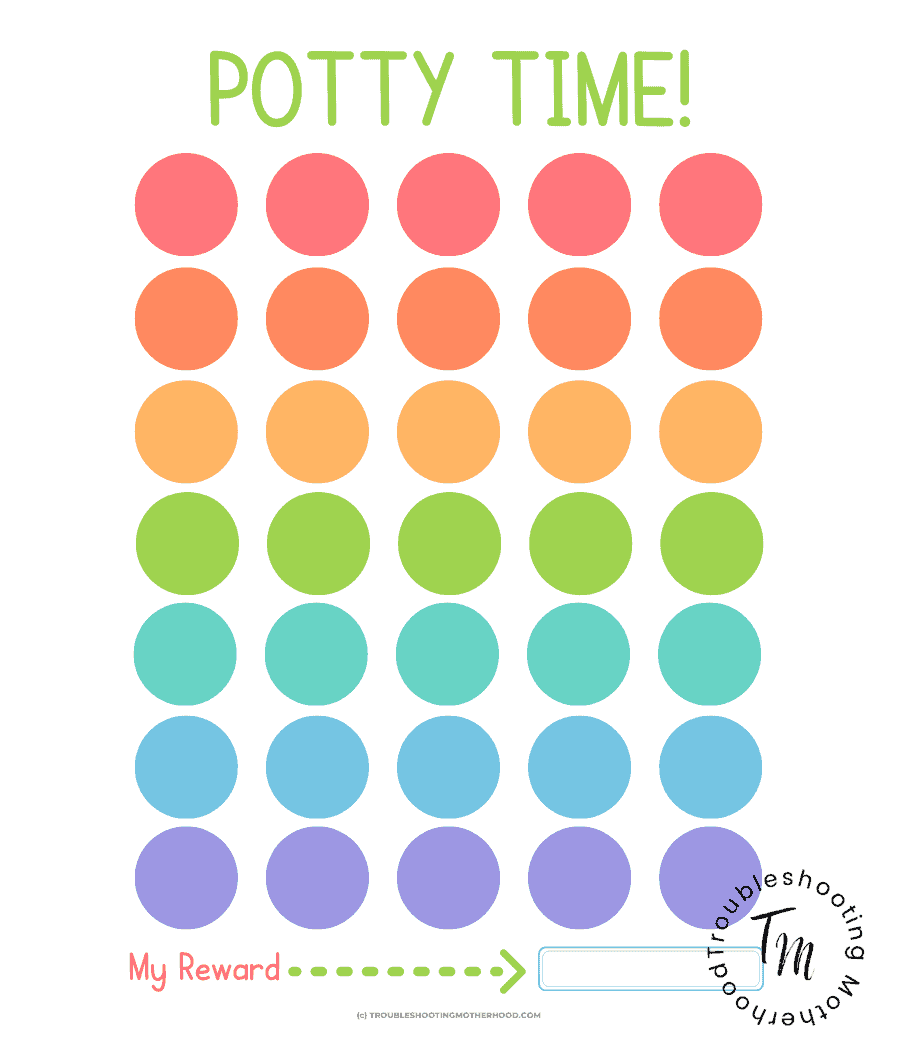 Potty Training sticker chart PDF.