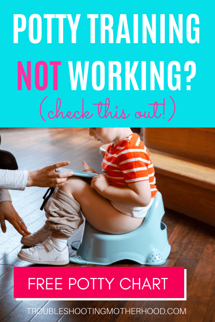 Pinterest Pin with image of child potty training.