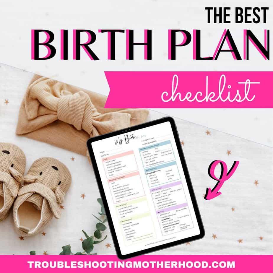 Birth Plan Checklist Template free download PIN