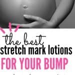 The Best Stretch Mark Lotions for Your Bump PIN Image of Pregnant Belly.