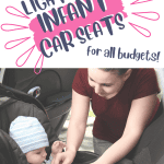 the best light infant car seats. pin of baby in car seat.