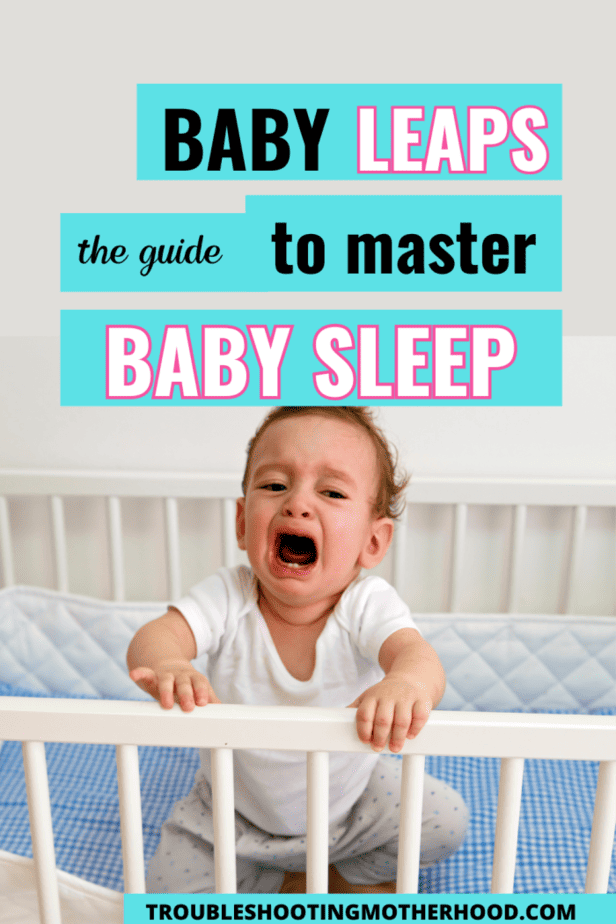 baby standing up crying in his crib. Do babies need more sleep during leaps?