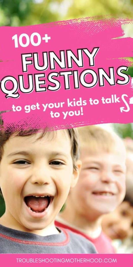 Funny questions to ask kids. image of boys laughing