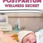 Pinterest PIn image for "Fundal Massage Postpartum" Image of woman who has just given birth holding newborn baby.