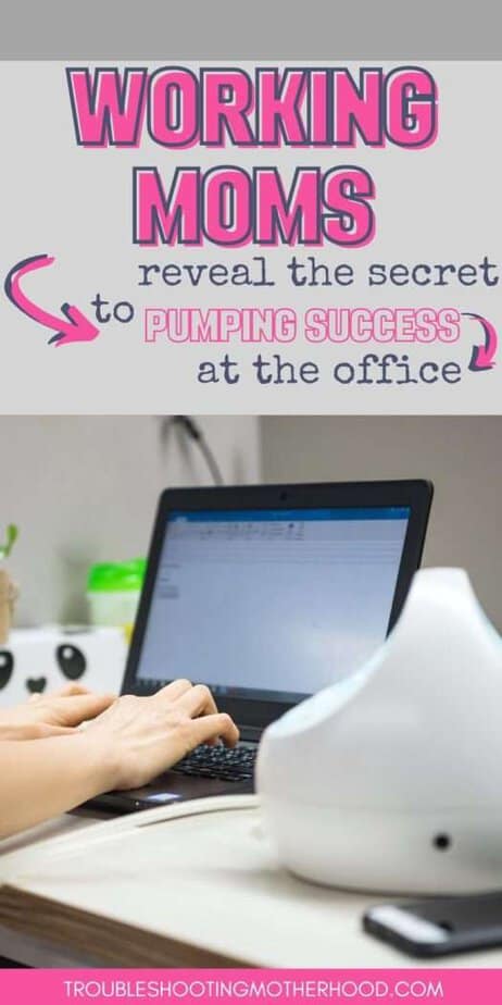 PINTEREST IMAGE OF BREAST PUMP ON DESK WITH COMPUTER. BEST PUMPING SCHEDULE FOR WORKING MOMS.