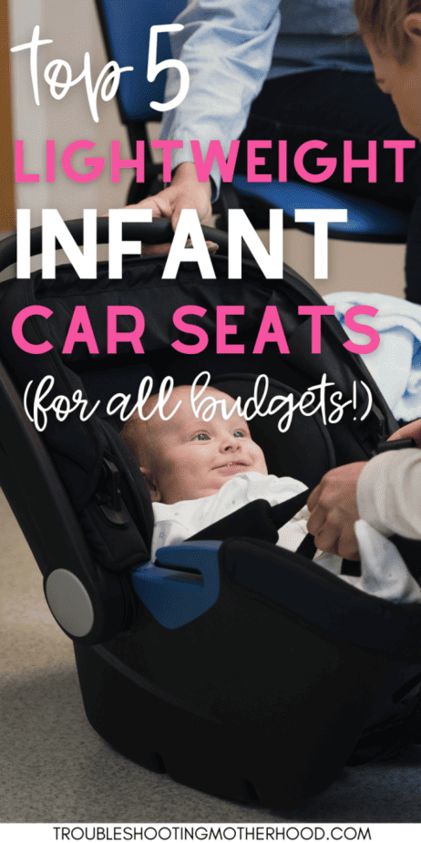 The best lightweight infant car seat for all budgets pin image of baby in infant car seat.
