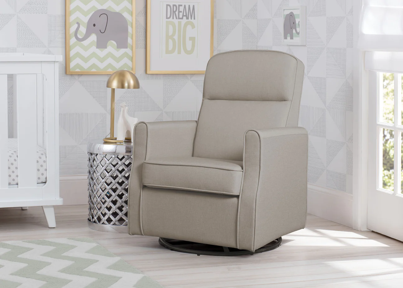 Delta Children Blair Slim Nursery Glider Swivel Rocker Chair