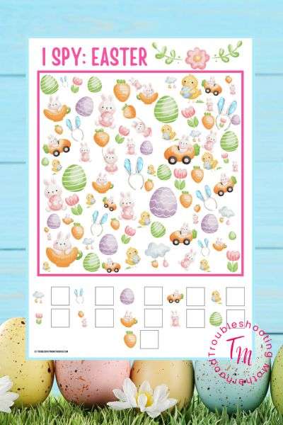 I Spy Easter printable for kids.
