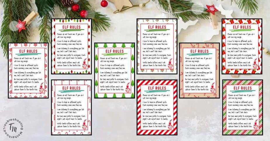 Set of 8 Elf Rules Printables