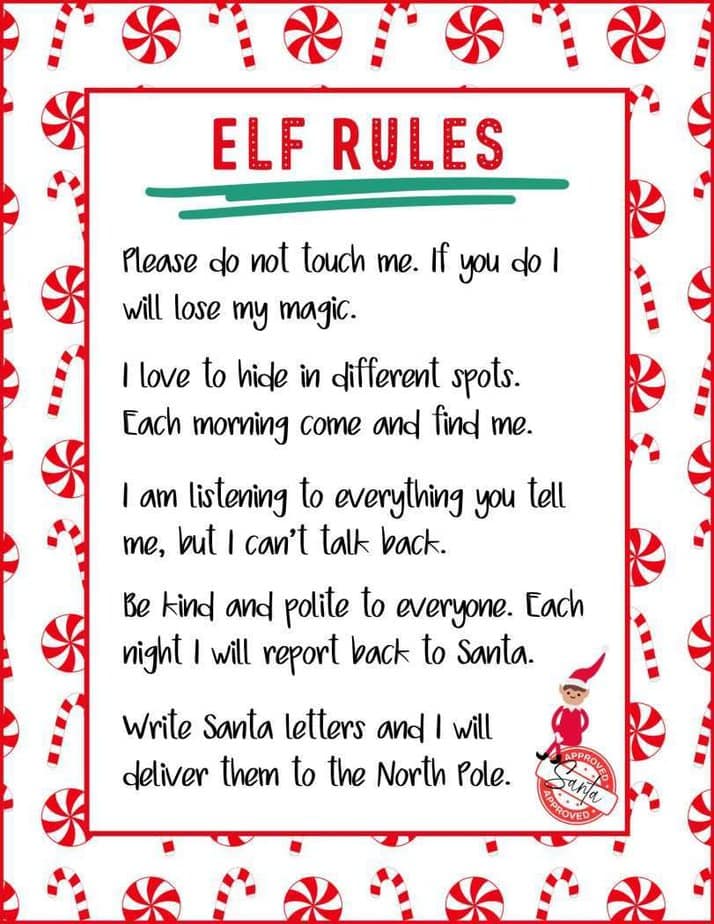 Elf Rules printable