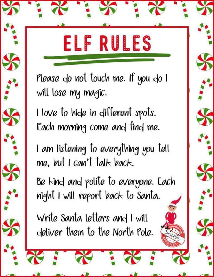 Elf on the shelf printable