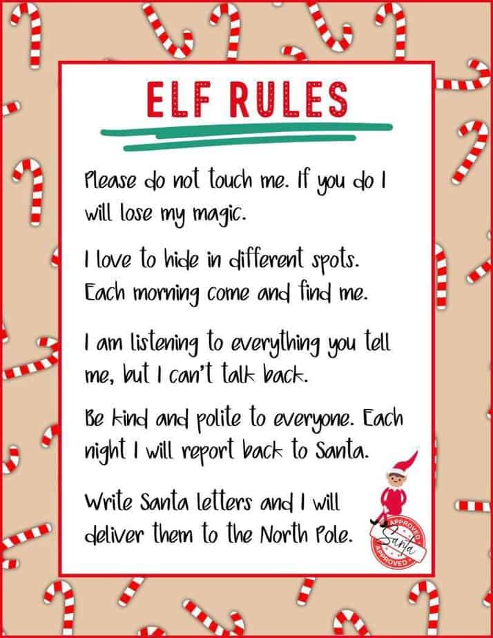 Elf Rules Printable