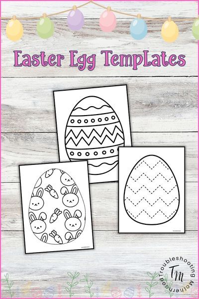 Featured image showing printable Easter egg templates including patterned coloring eggs and tracing egg designs for a simple kids Easter activity.