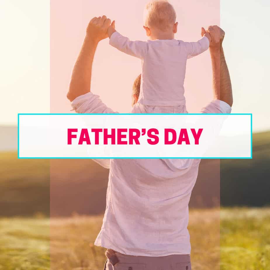 FATHER'S DAY CATEGORY IMAGE OF DAD AND SON ON SHOULDERS.