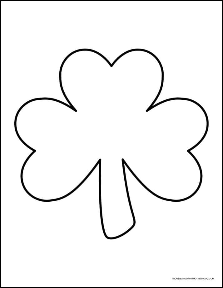 simple large shamrock template printable for kids crafts
