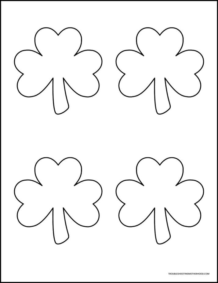 medium rounded shamrock templates printable four per page