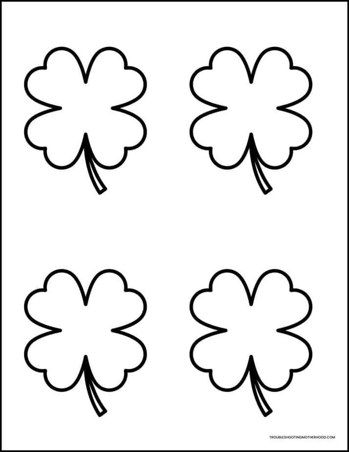 medium bold shamrock templates printable four per page