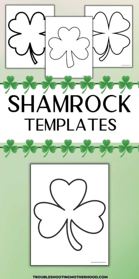 free shamrock templates printable in large and medium sizes including 3 leaf and 4 leaf clover patterns